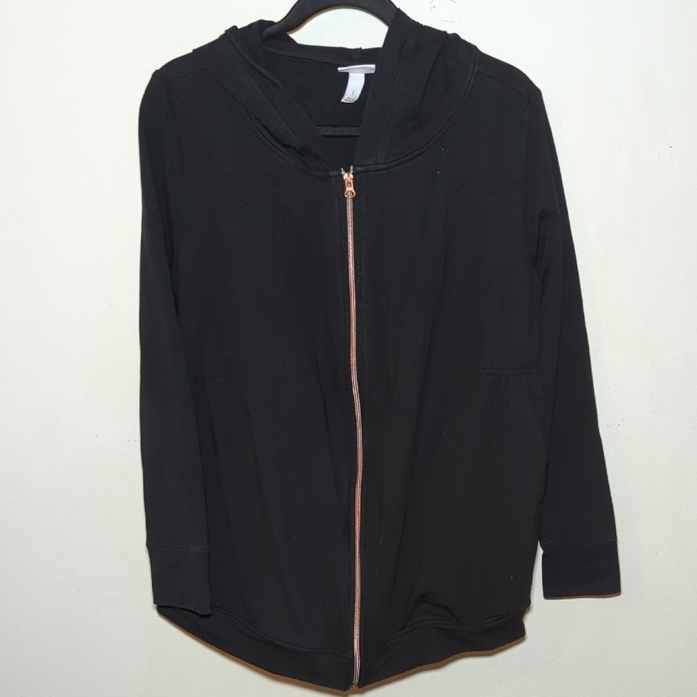 Isabel Maternity Black Hooded Sweatshirt Hoodie Women's Size L